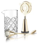 Final Touch Bartender's Collection Brass Cocktail Mixing Set