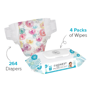 The Honest Company Rose Blossom Print Diapers & Wipes Bundle Size 1 The Honest Company Rose Blossom Print Diapers & Wipes Bundle Size 1