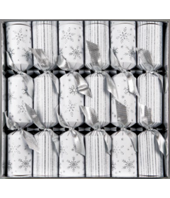 Walpert White Snowflake & Stripes Crackers