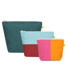 Fluf Zip Pouches Two Tone Set