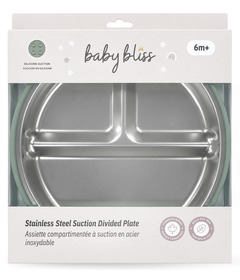 Baby Bliss Stainless Steel Suction Plate Sage