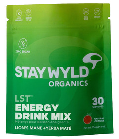 Stay Wyld Organics LST Energy Drink Mix Lion's Mane + Yerba Mate Orange