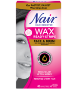 Nair Wax Ready Strips For Face & Bikini With Rice Bran Oil