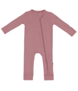 Kyte BABY Zipper Ribbed Romper Dusty Rose