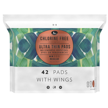Buy L. Chlorine Free Ultra Thin Pads Regular Absorbency Organic Cotton at