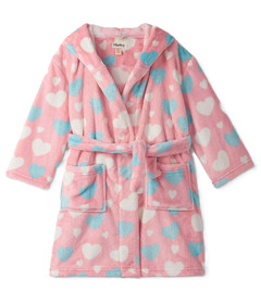 Hatley Fuzzy Fleece Robe Big Hearts
