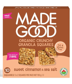 MadeGood Organic Crunchy Granola Squares Sweet Cinnamon & Sea Salt