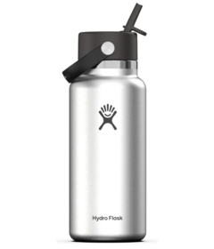 Hydro Flask Wide Mouth with Flex Straw Bottle Silver