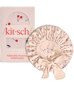 image of Kitsch Adjustable Oversized Satin Bonnet Cherry Print with sku:330934