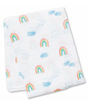Lulujo couverture à emmailloter en mousseline de coton, motif Rainbow Sky