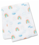 Lulujo couverture à emmailloter en mousseline de coton, motif Rainbow Sky