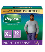 Depend Night Defense Mens Overnight Adult Incontinence Underwear , L, 14  Count