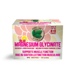 Pure Lab Vitamins Magnesium Glycinate Raspberry & Lemon Powder Sachets