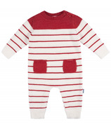 Gerber Baby Sweater Tricot Romper Rouge & Blanc