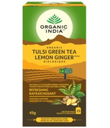 Thé vert Tulsi biologique d'Inde biologique au citron et au gingembre 