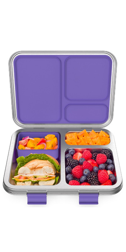 Buy Bentgo Kids Stainless Steel Leak-Resistant Lunch Box Purple at Well ...