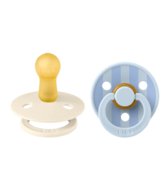 BIBS Studio Colour Block Pacifier Pack Dusty Baby Blue