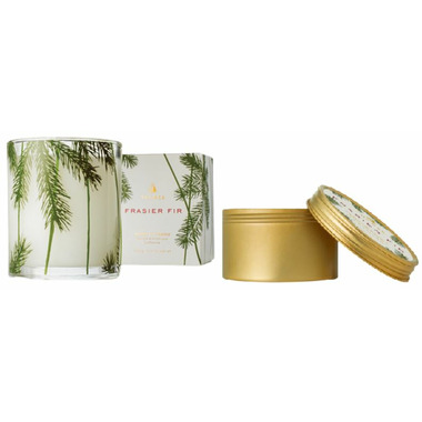 Thymes Frasier Fir Green Glass Poured Candle