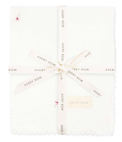 Avery Row Embroidered Muslin Blanket Anemone