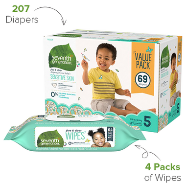 Seventh Generation Diaper & Wipes Bundle Size 5 Seventh Generation Diaper & Wipes Bundle Size 5