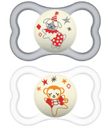 MAM Glow in the Dark AirNight Pacifiers Set Grey & White