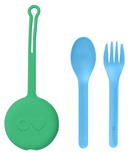 OmieLife Fork Spoon + Pod Mint Green