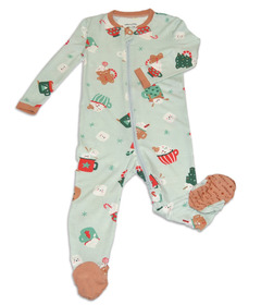 image of Silkberry Baby Bamboo Footed Sleeper With Coloring Book Festive Cocoa with sku:336396