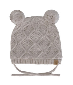 Calikids Knit Two PomPom Hat Moon Beam