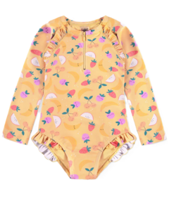 Souris Mini Children One Piece Ruffle Swimsuit Fruits