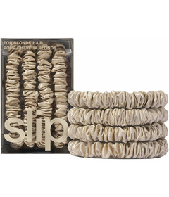 slip Pure Silk Back To Basics Skinny Scrunchies Blonde