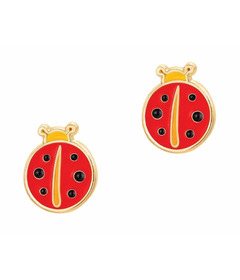 Girl Nation Enamel Stud Earrings Lady Bug