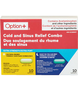 Option+ Extra Strength Cold and Sinus Relief Combo Pack (paquet combiné de soulagement du rhume et des sinus)