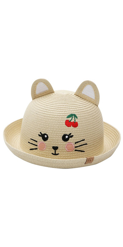 FlapJackKids Kids Straw Hat Cat
