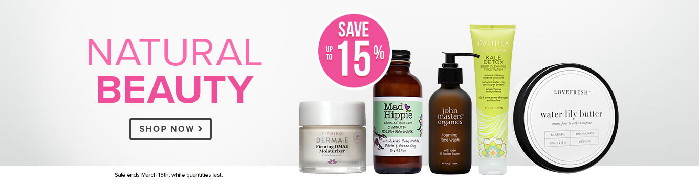 Save up to 15% off Natural Beauty