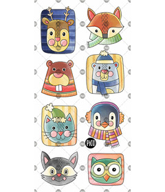 PiCO Temporary Tattoos Winter Animals