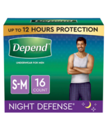 Depend Night Defense Adult Incontinence Underwear for Men Overnight S/M