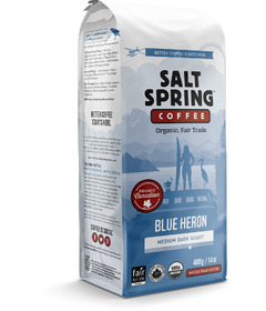 Salt Spring Coffee Blue Heron Medium Dark Roast Whole Bean Coffee