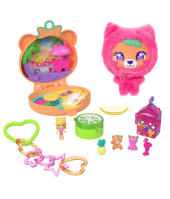 Polly Pocket Plushie Bear Compact Doll & Keychain Playset