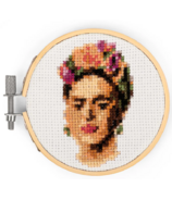 Kikkerland Mini Cross Stitch Embroidery Kit Frida 