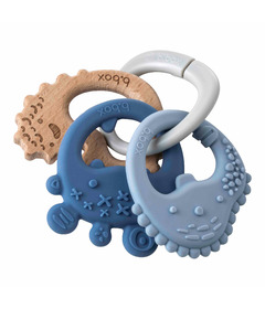 b.box Trio Teether Lullaby Blue