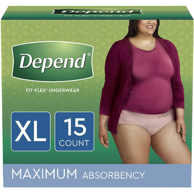 Depend FIT-FLEX Incontinence Underwear for Women Maximum Absorbency XL