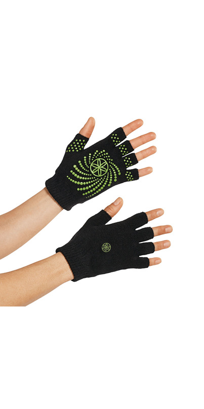 Buy Gaiam Grippy Yoga Gloves Black & Green at