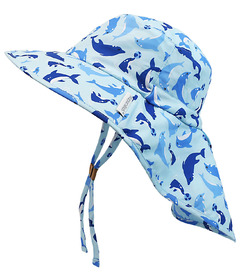 FlapJackKids Sun Hat with Neck Cape Dolphin