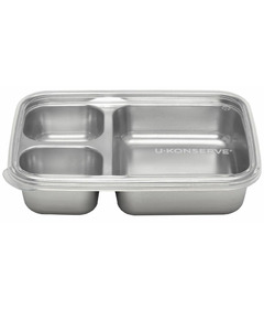 U-Konserve Stainless Steel 3-Compartment Divided Container Clear