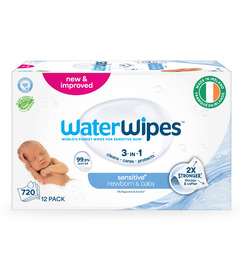 WaterWipes Sensitive+ Newborn & Baby Wipes Unscented & Hypoallergenic