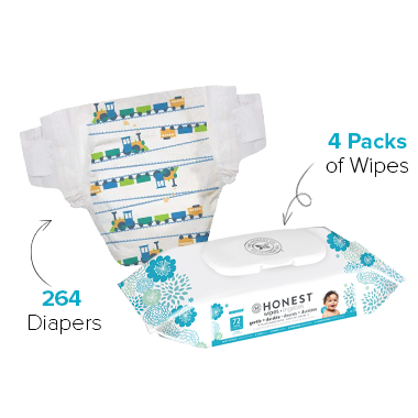 The Honest Company Trains Print Diapers & Wipes Bundle Size 1 The Honest Company Trains Print Diapers & Wipes Bundle Size 1