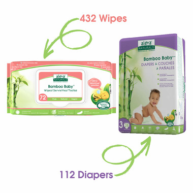 Aleva Naturals Bamboo Size 3 Diaper and Sensitive Wipes Bundle Aleva Naturals Bamboo Size 3 Diaper and Sensitive Wipes Bundle