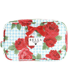Bella Sleep & Spa Quilted Cosmetic Bag Roses + Gingham