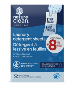 Nature Clean Laundry Detergent Strips Fragrance Free