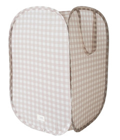 3 Sprouts Recycled Pop-Up Laundry Hamper Gingham Beige